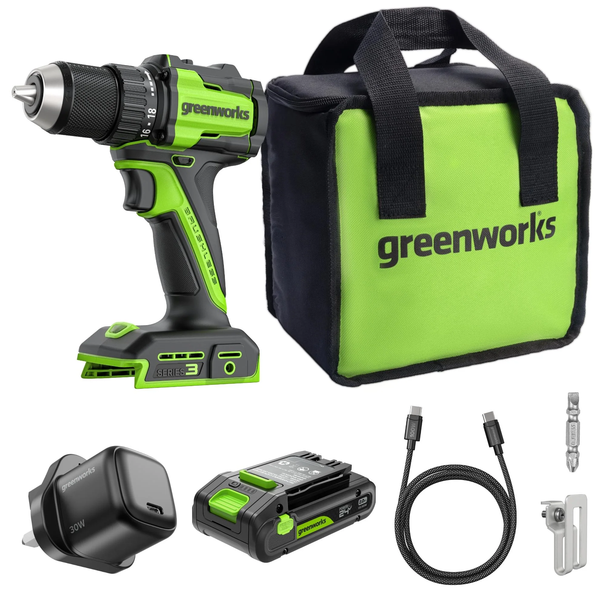 POWERALL 24V Drill Driver 45Nm - 2Ah Battery