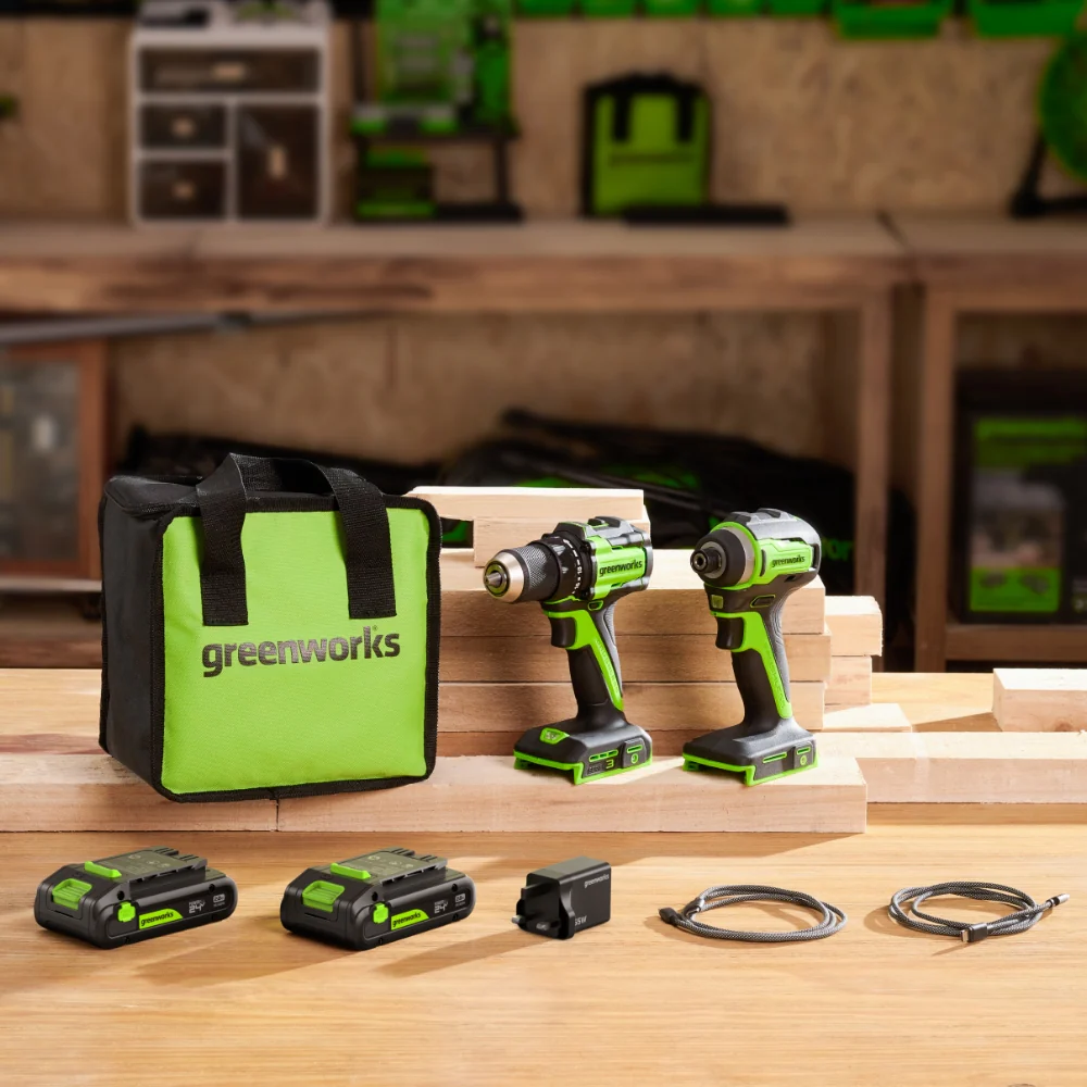 POWERALL 24V Drill Driver + Impact Driver Set - 2x 2Ah Batteries - Image 8